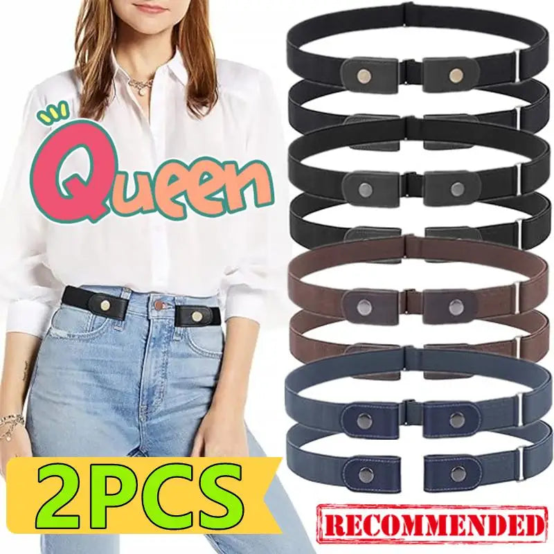 2/1PC No Buckle Belt Easy To Wear